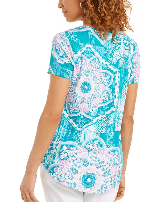 JM Collection Medallion-Print Top, Created for Macy's & Reviews - Tops ...