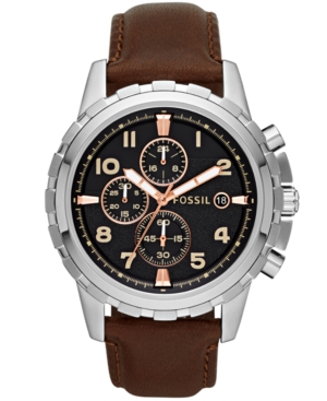 UPC 796483033245 product image for Fossil Men's Chronograph Dean Brown Leather Strap Watch 45mm | upcitemdb.com