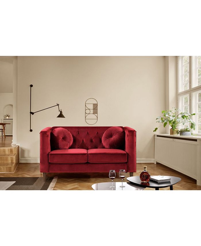 Us Pride Furniture Kitts Classic Chesterfield Loveseat Macy's