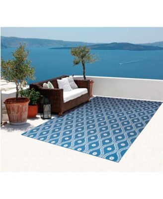 Backyard BAC085 Navy 7'9" x 10'10" Outdoor Area Rug