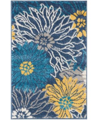 Passion PSN17 Blue 1'10" x 2'10" Area Rug