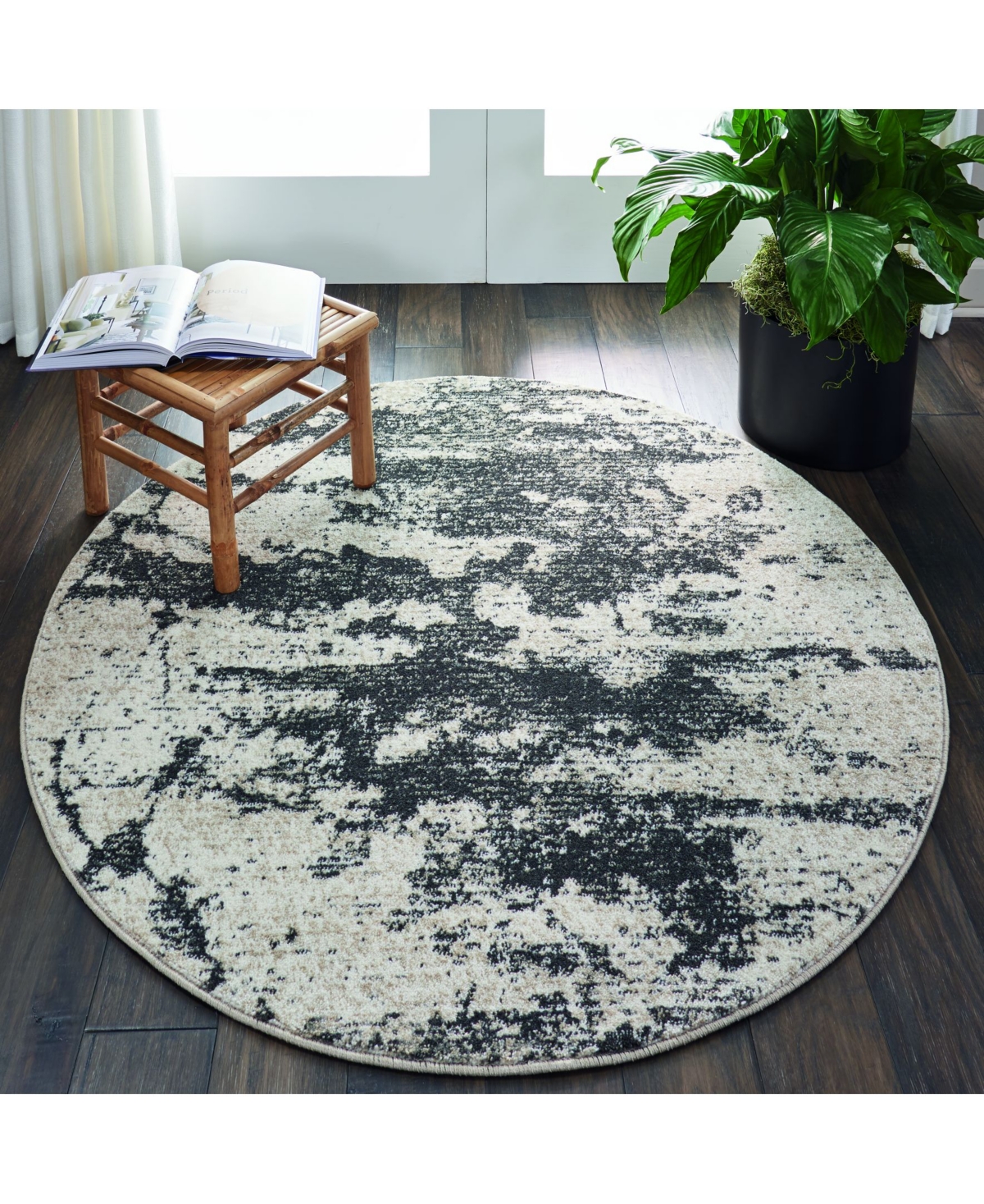 Long Street Looms Samuel SAM07 Ivory 5'3" Round Area Rug
