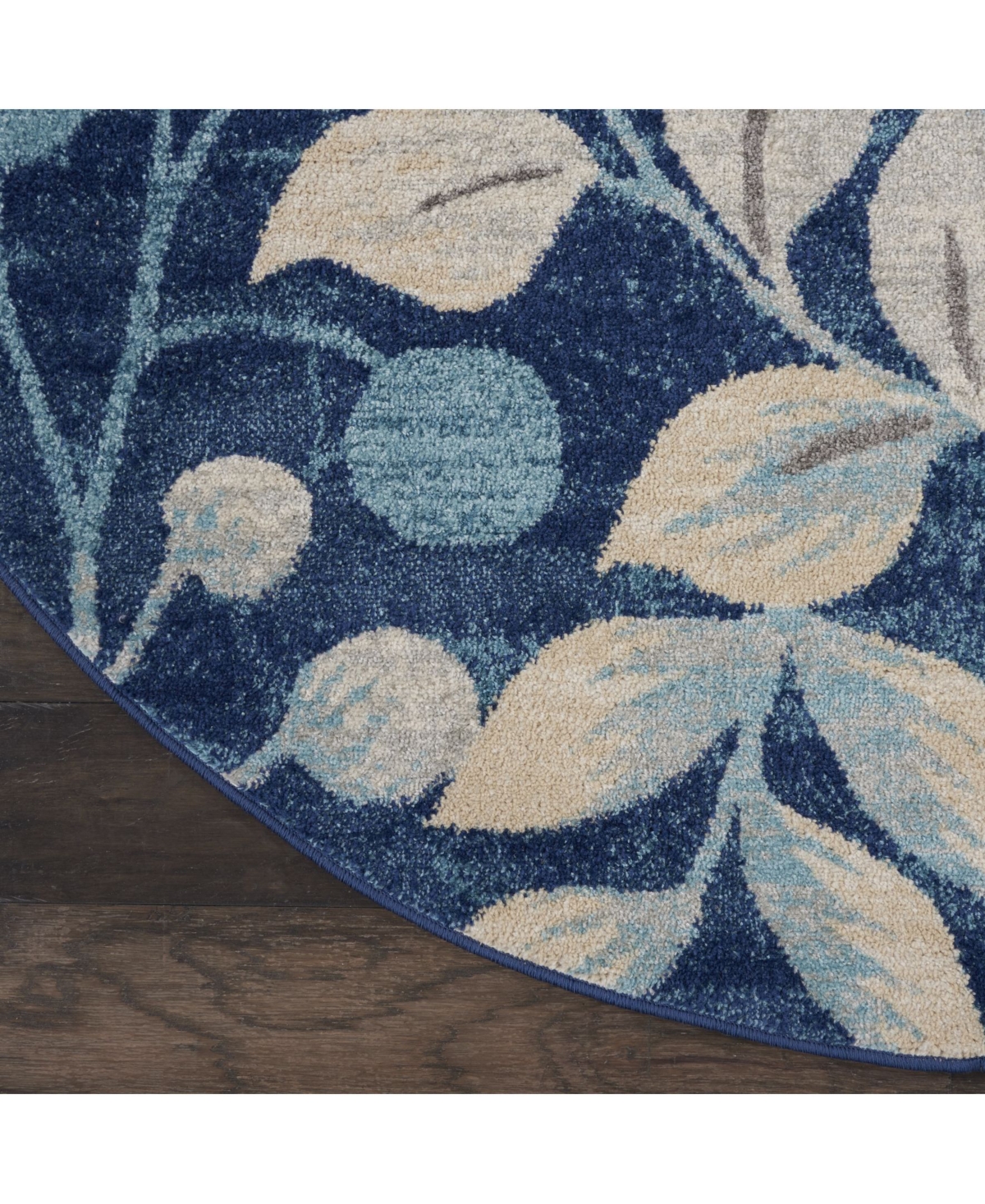 Long Street Looms Peace PEA03 Navy 5'3" Round Area Rug