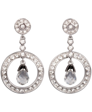 image of Grace Kelly Collection Rhodium Plated Hanging Star Pierced Earring