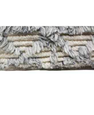 Bashian CLOSEOUT! Natural Wool M133 Ivory and Blue 8'6" x 11'6" Area Rug