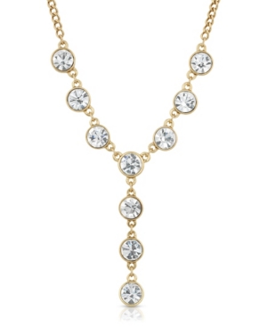 image of 2028 Gold-Tone Crystal Y-Necklace