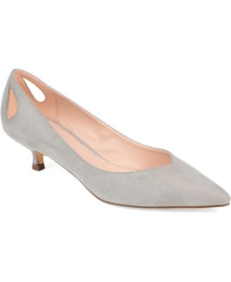 dark grey kitten heel shoes