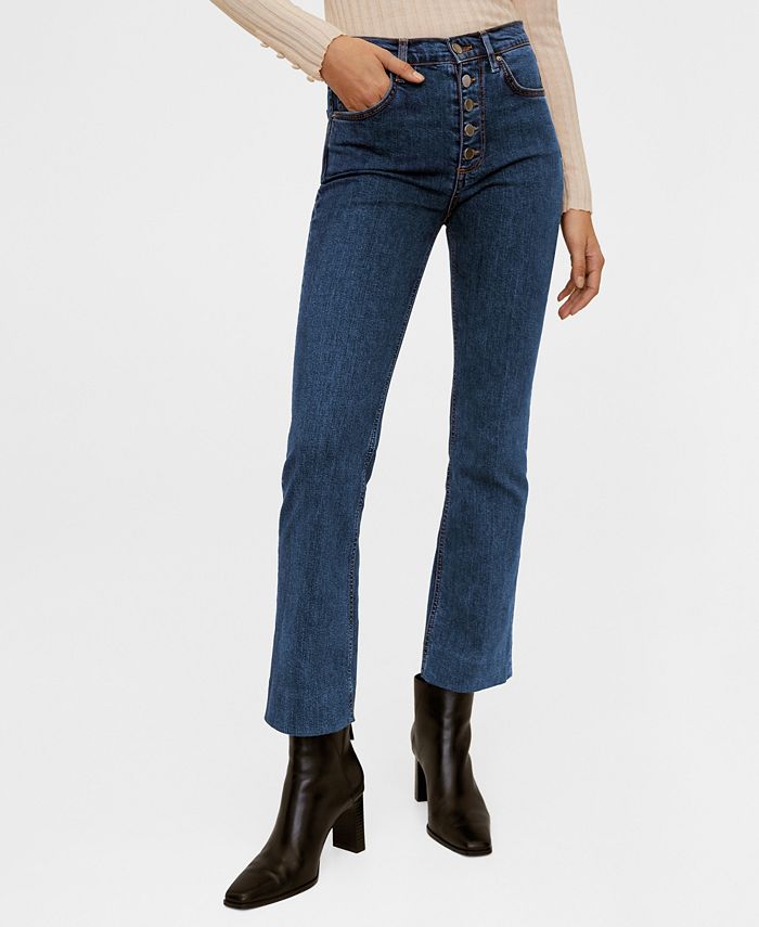 MANGO Women's Buttons Bootcut Jeans - Macy's