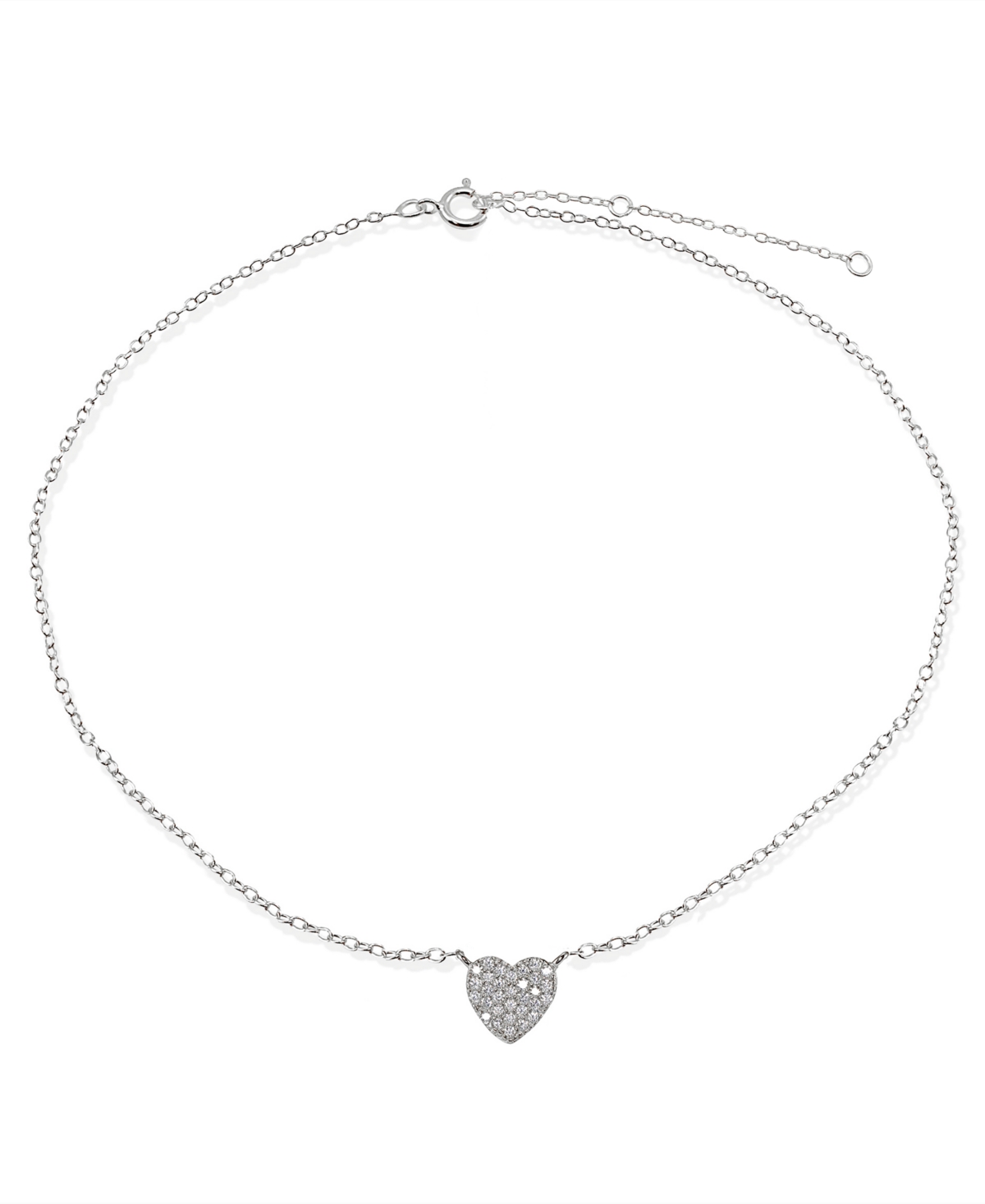 Giani Bernini Cubic Zirconia Pave Heart Ankle Bracelet In Sterling Silver