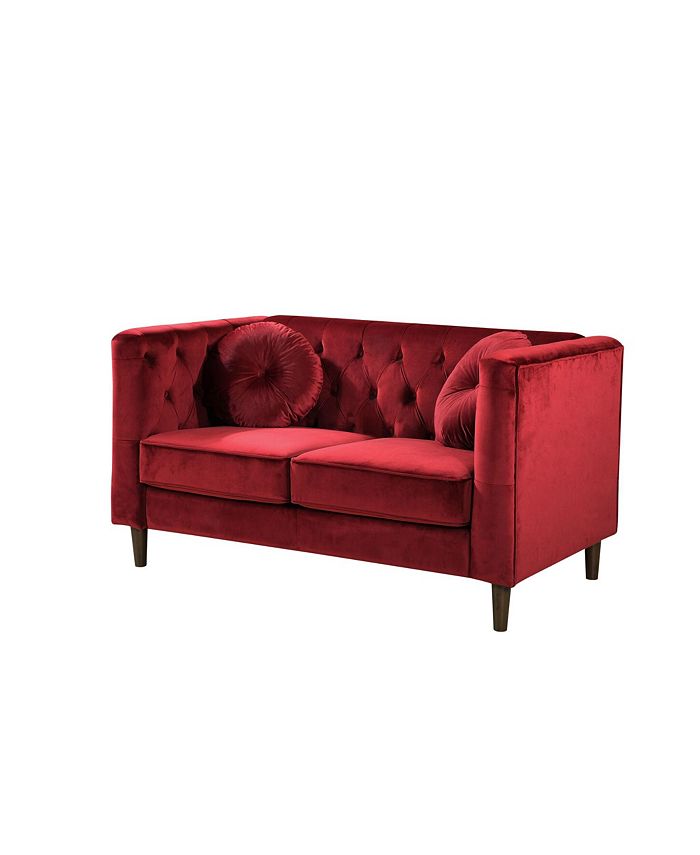Us Pride Furniture Kitts Classic Chesterfield Loveseat Macy's