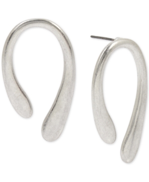 image of Robert Lee Morris Soho Silver-Tone Sculptural Curved Stud Earrings