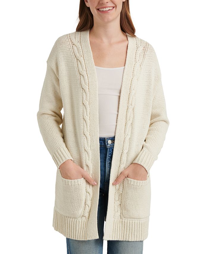 Lucky Brand Cable Open-Front Cardigan - Macy's