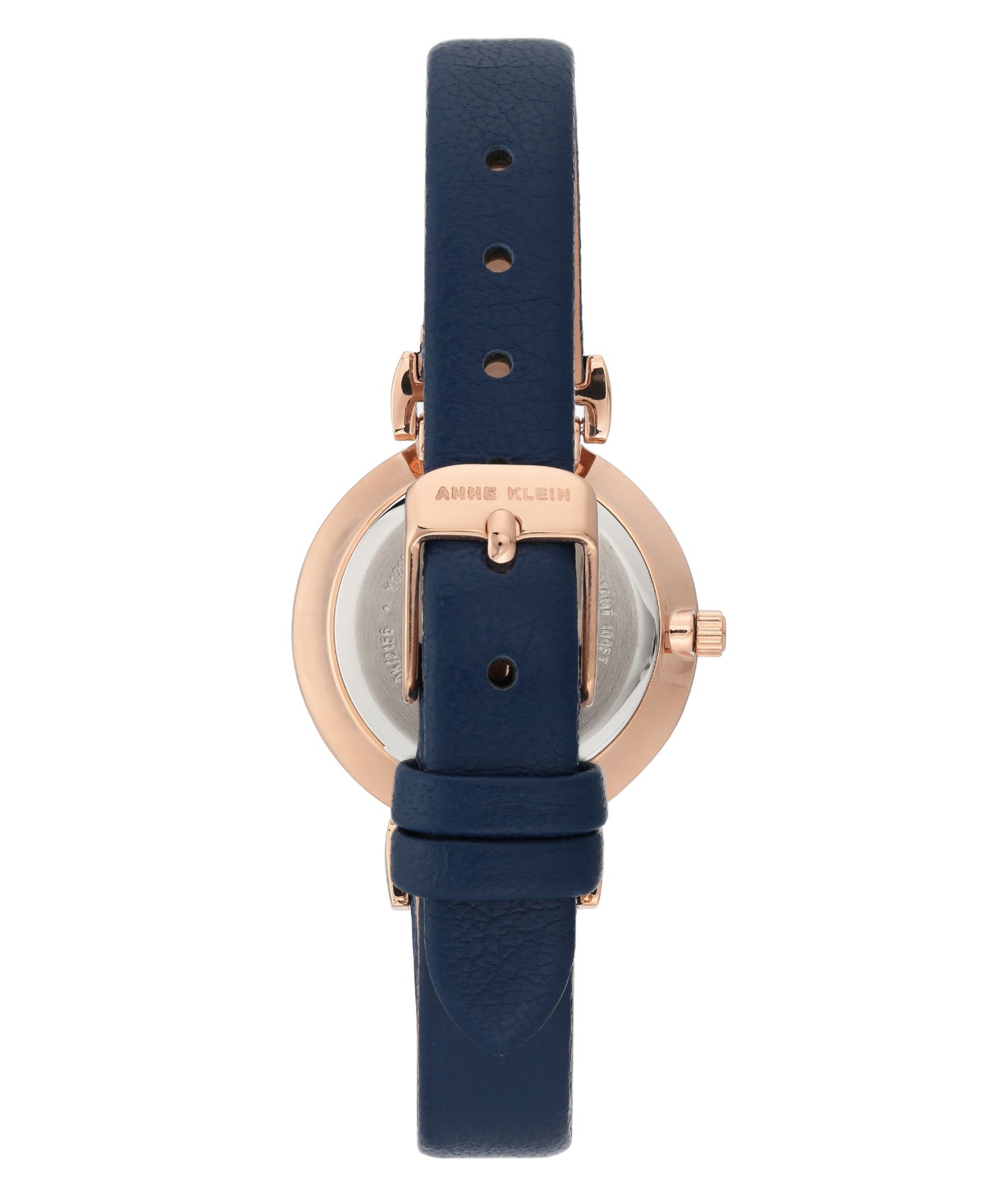 Женские часы Anne Klein Navy Blue Leather Strap Watch 30mm — фото 3