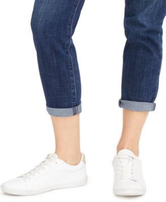 Frame Le Garcon Cuffed Straight-leg Cropped Denim Jeans In Blue