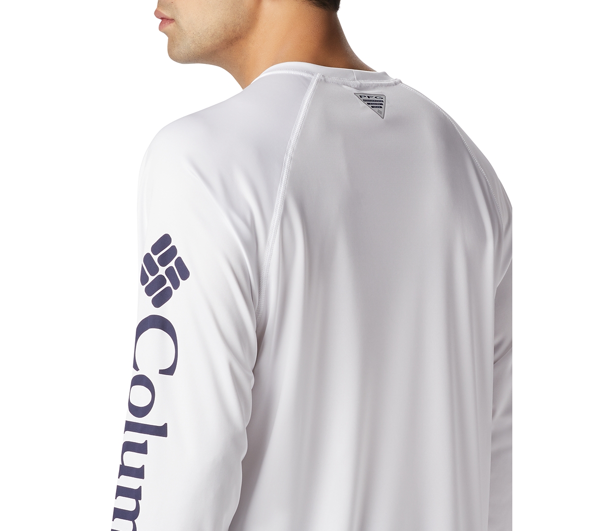 Columbia Pfg Men's Terminal Tackle Upf 50 Quick Dry Shirt In White,nightshade Logo