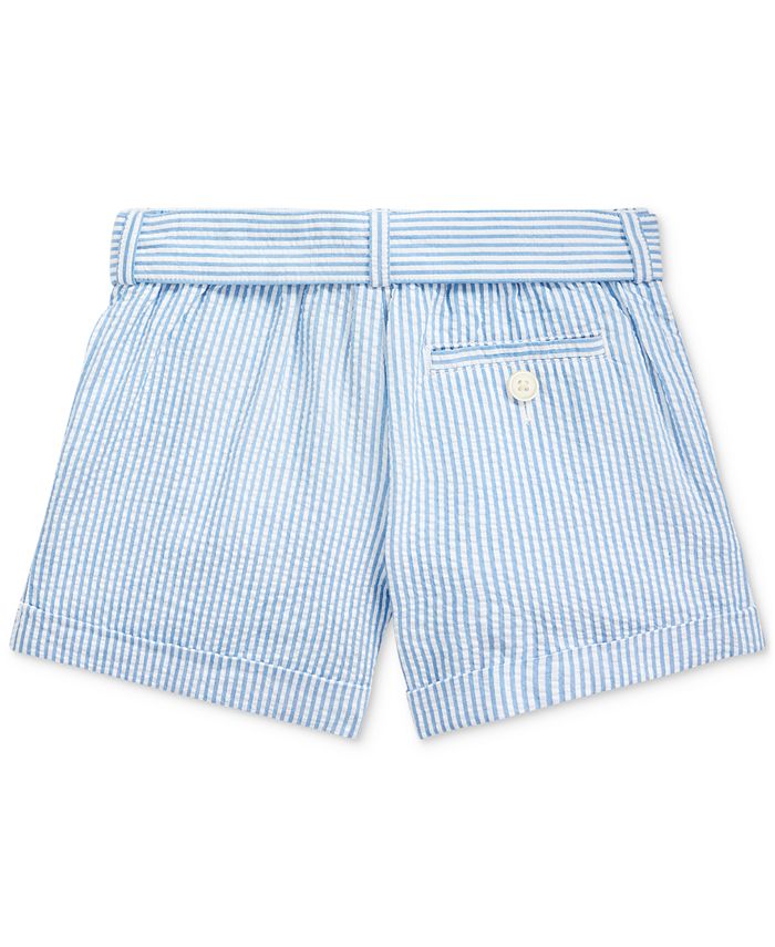 Polo Ralph Lauren Toddler Girls Belted Cotton Seersucker Shorts - Macy's