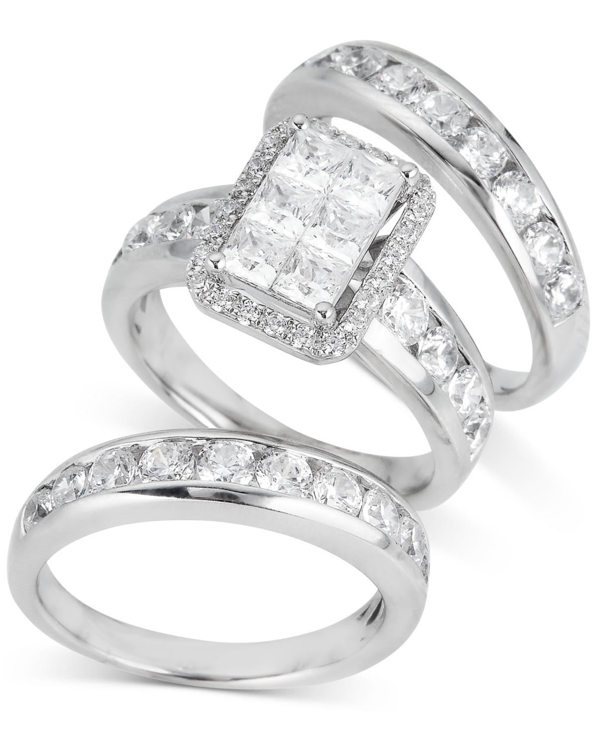 Diamond Princess 3-Pc. Bridal Set (4 ct. t.w.) in 14k White Gold