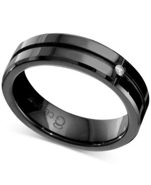image of Men-s Diamond Accent Band in Black Ceramic