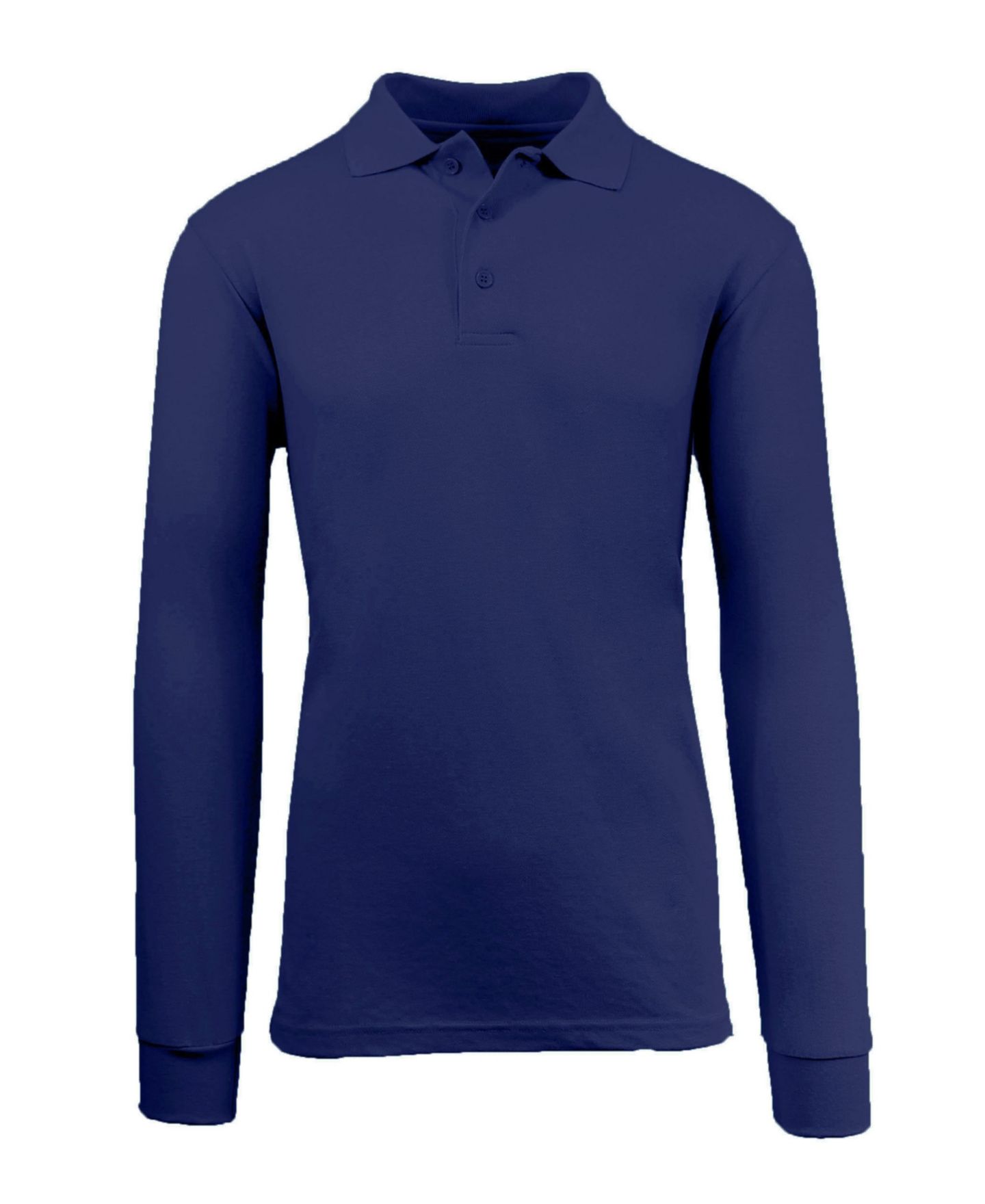 Мужское поло Galaxy By Harvic Long Sleeve Pique Polo Shirt, цвет: Чёрный — фото 3