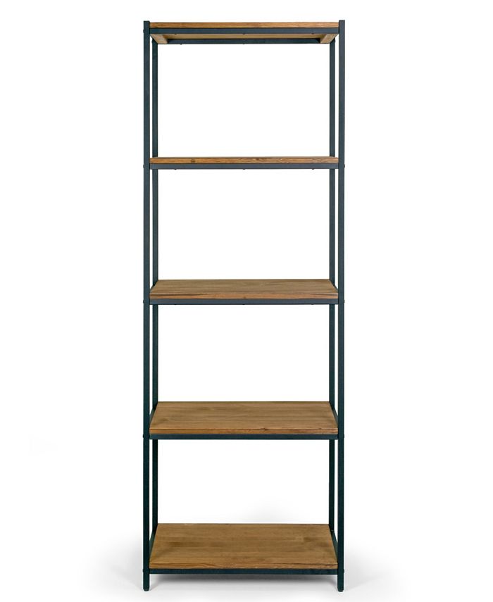Glamour Home Ailis 75" Pine Wood Shelf Etagere Bookcase Media Center
