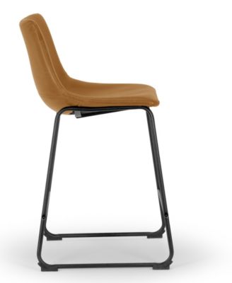 Set of 2 Adan Iron Frame Vintage-like Counter Stool