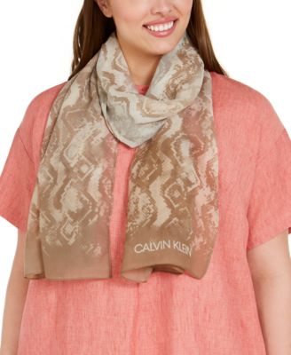 Calvin Klein - Ombr&eacute; Snake-Embossed Chiffon Scarf