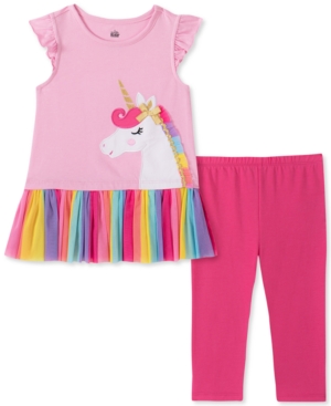 Kids Headquarters Baby Girls 2-Pc Unicorn Tunic and Leggings Set
