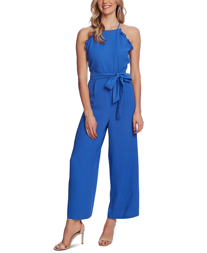 CeCe Ruffled Belted Jumpsuit - Macy's