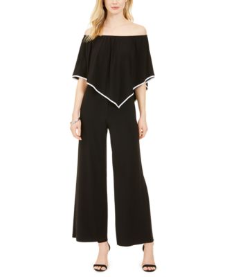 Msk off the shoulder overlay jumpsuit on sale