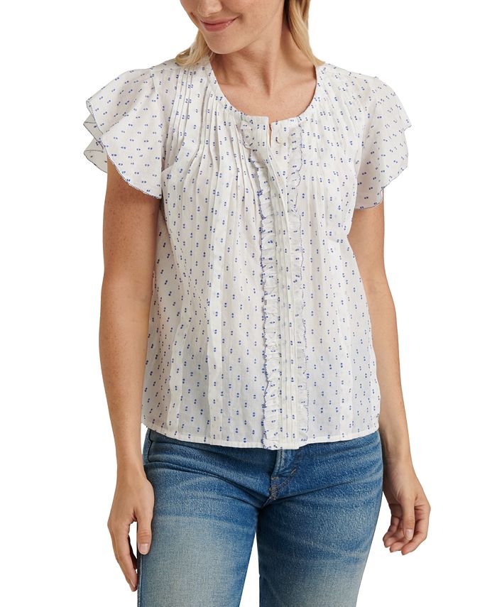 Lucky brand flutter sleeve top new arrivals