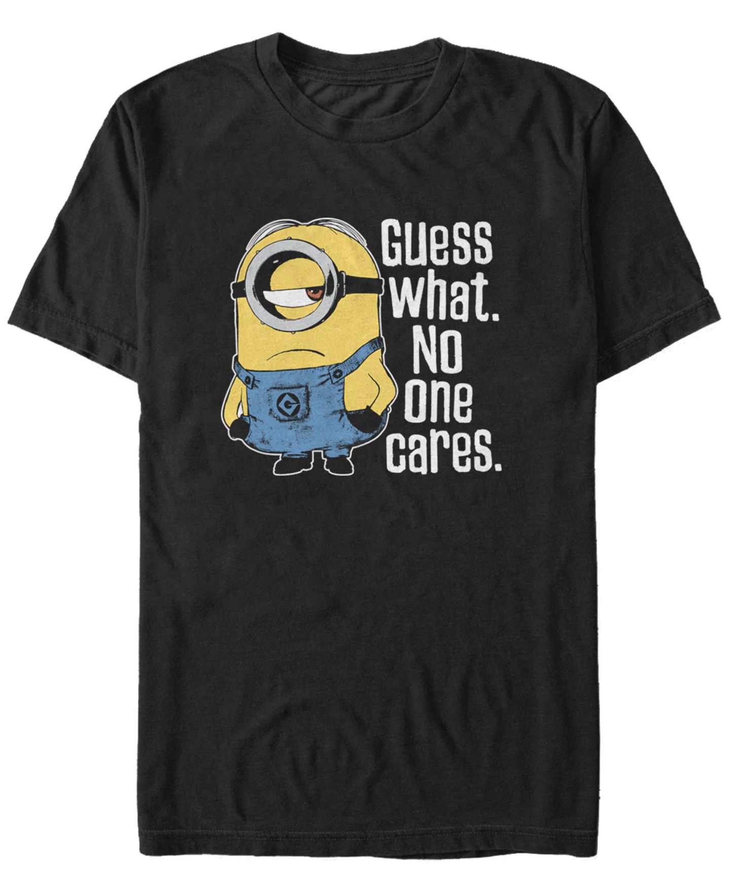 Мужская футболка Fifth Sun Minions Stuart No One Cares Short Sleeve, цвет: Чёрный — фото 1
