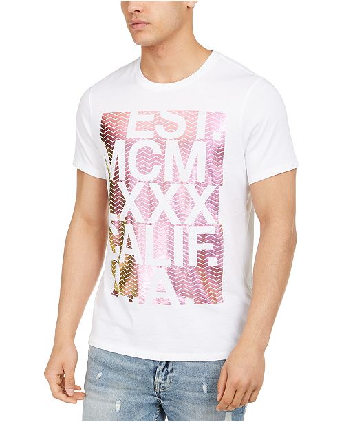 Guess Men S Shiny Mcm Logo Graphic T Shirt Reviews T Shirts