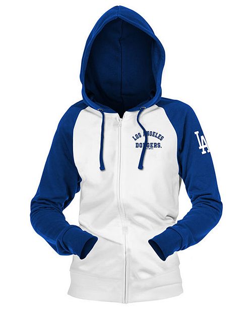 5th Ocean Los Angeles Dodgers Women S Zip Up Contrast Hoodie