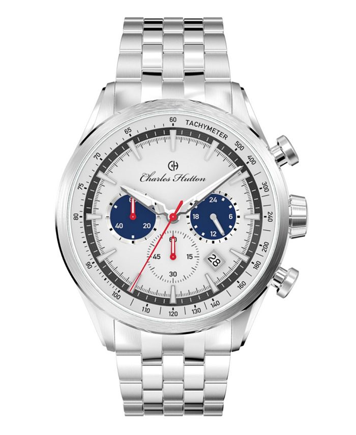 Charles Hutton Men s Aristocrat Chronograph Silver Stainless Steel