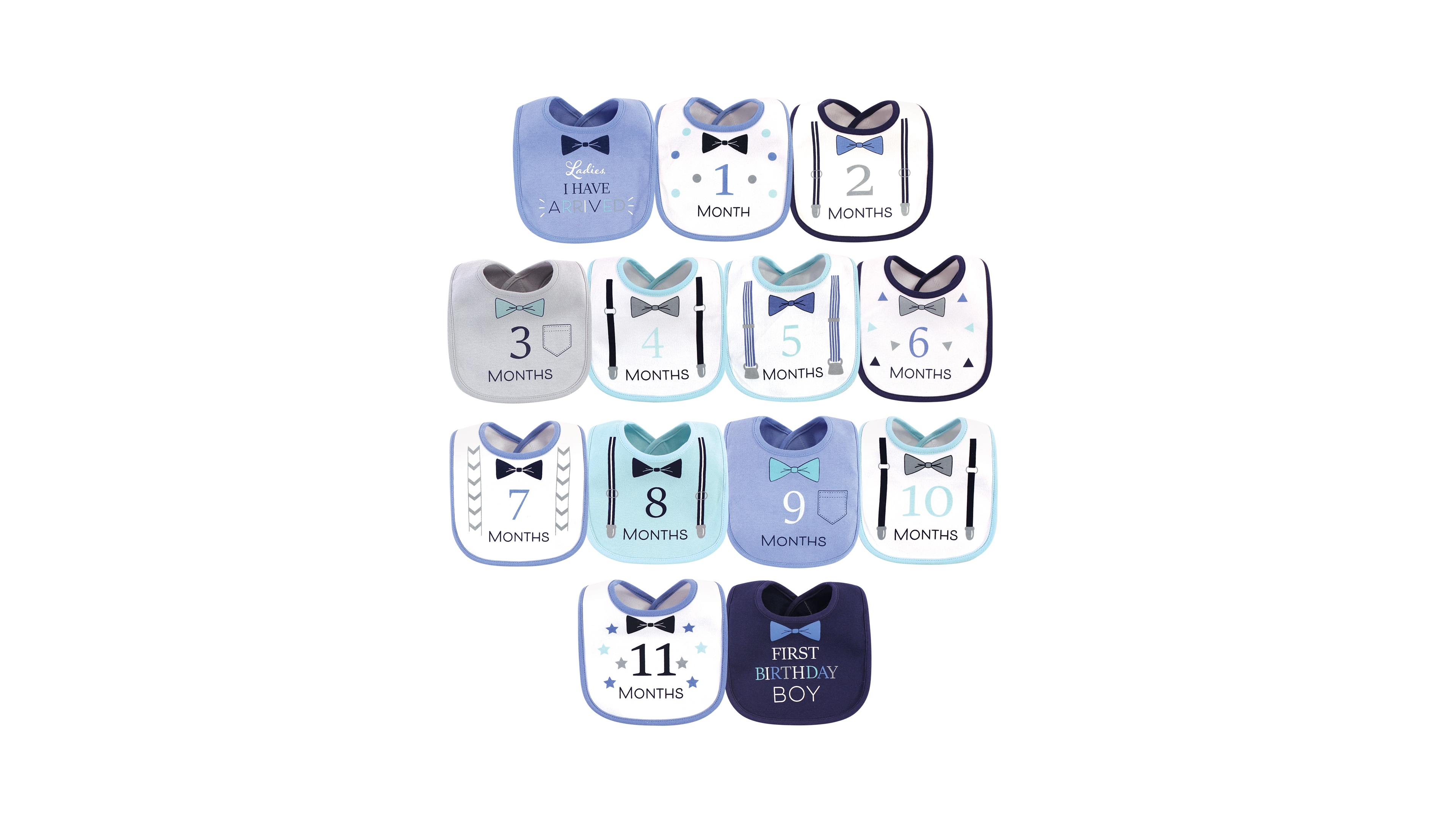 Hudson Baby Infant Boy Cotton Bibs 13pk, Ladies I Have Arrived, One Size