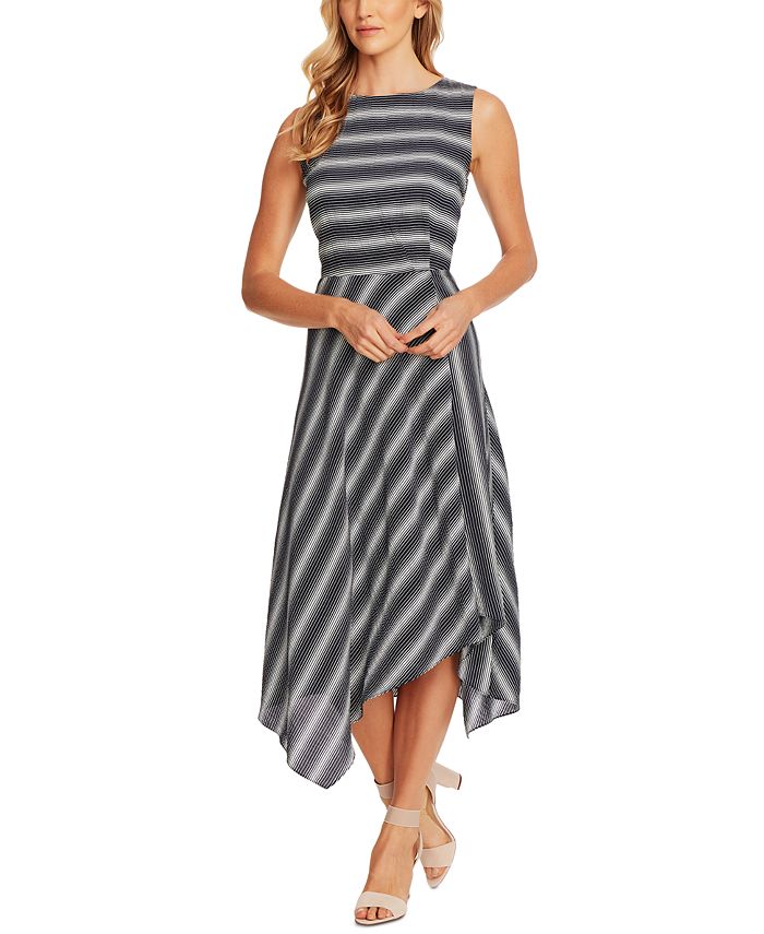 Vince Camuto Women's Surplice-Neck Asymmetrical-Hem Dress Navy Size 6