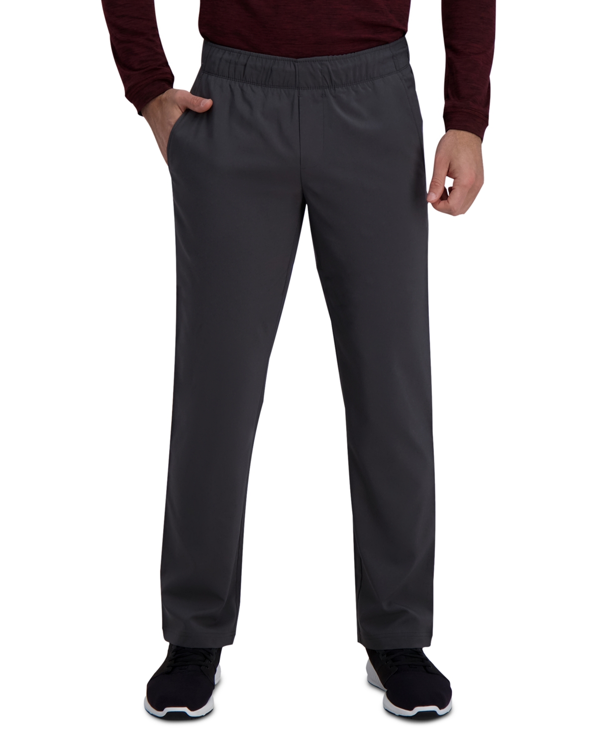Active Series Straight Fit Flat Front Comfort Pant - Black