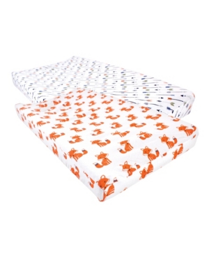 Hudson Baby Baby Girls and Boys Foxes Changing Pad Cover Pack of 2