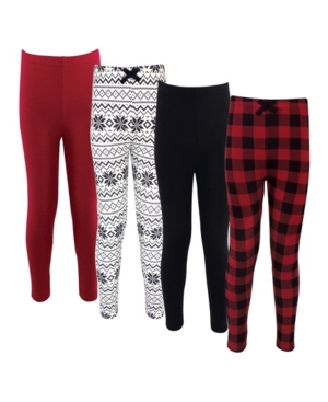 image of Touched by Nature Baby Girls Buffalo Plaid Leggings, Pack of 4