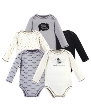 Touched by Nature Baby Girls and Boys Mr Moon Long-Sleeve Bodysuits Pack of 5