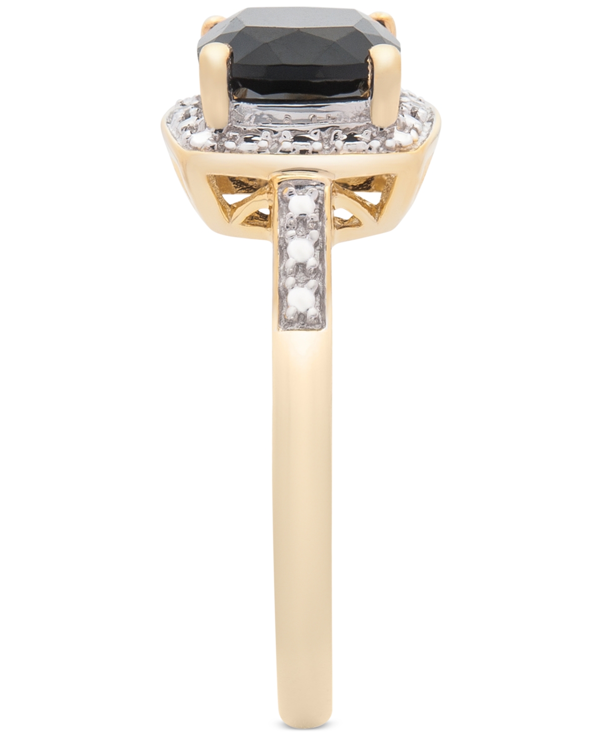 3-Pc. Set Onyx & Diamond Accent Pendant Necklace, Ring and Stud Earrings in 14k Gold-Plated Sterling Silver (Also Available in Sterling Silver) - Gold