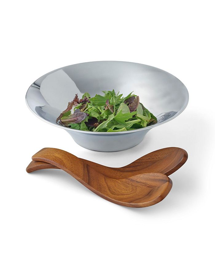 Nambé Nambe Chillable Salad Bowl/Spoons Macy's