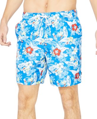Nautica - Men's Hibiscus Print 8" Swim Trunks