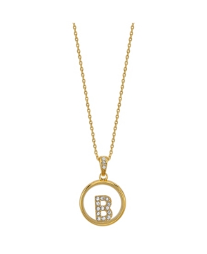 image of Unwritten Flash Gold Plated Initial Crystal Shaker Pendant Necklace, 16