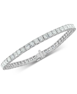 Narrow 10 Diamond Bangle Bracelet 14k white gold