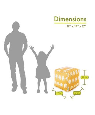 Ellie Ottoman Pouf Cube 17" x 17"