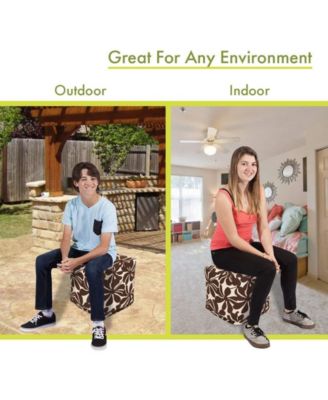 Pentation Ottoman Pouf Cube 17" x 17"