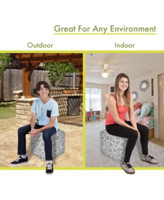 Fusion Ottoman Pouf Cube 17" x 17"