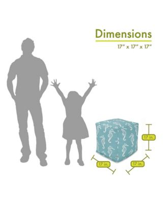 Sea Horse Ottoman Pouf Cube 17" x 17"