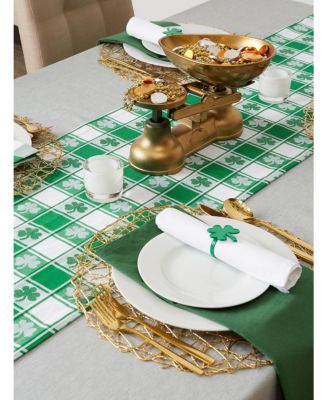 Shamrock Woven Check Table Runner